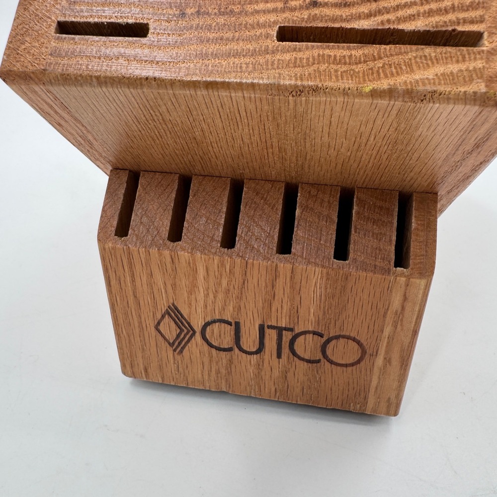 Cutco Wooden Knife Storage Block 12 Blade 13 Slot Solid Honey Oak Made USA - Picture 6 of 9